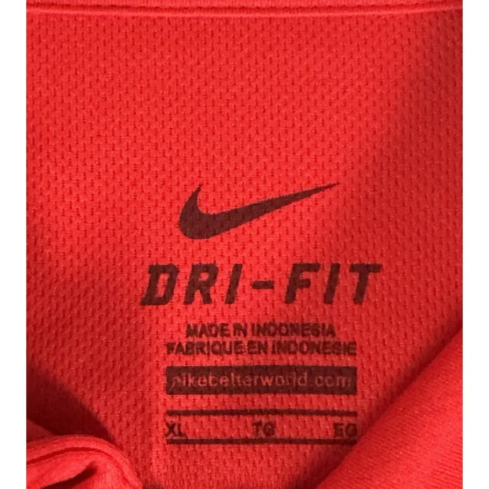Ole Miss Rebels Soccer Shirt Mens XL Red NCAA Golf Nike Dri Fit Polo Collared